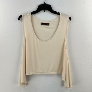 License to Boot Swing Tank Top Festival Tank Flowy L/XL Oversized Hi Low Ivory‎